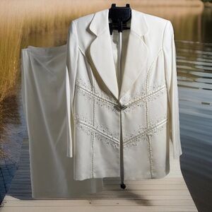 Ben Marc Stunning Lined Beaded Skirt Suit Formal Church Retail  $250 Sz 12